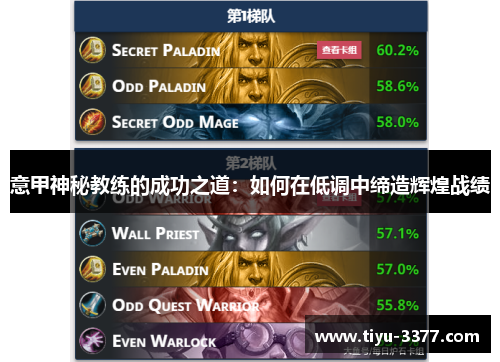 意甲神秘教练的成功之道：如何在低调中缔造辉煌战绩